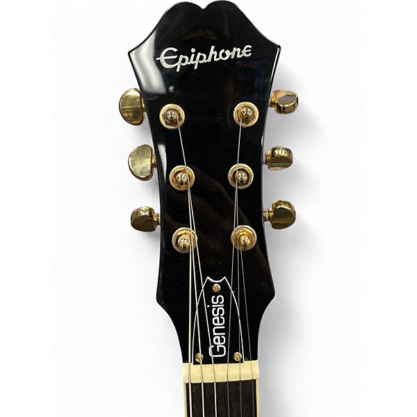 Used 2013 Epiphone Genesis Deluxe Pro Trans Green Solid Body Electric Guitar