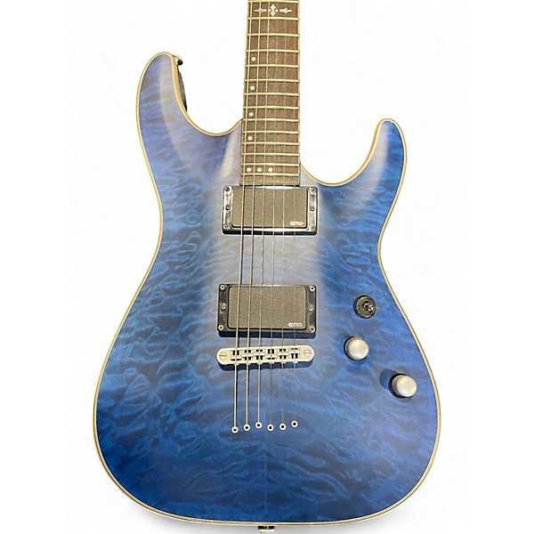 Used Schecter Guitar Research Diamond Series PT Blue Solid Body Electric Guitar