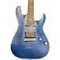 Used Schecter Guitar Research Diamond Series PT Blue Solid Body Electric Guitar
