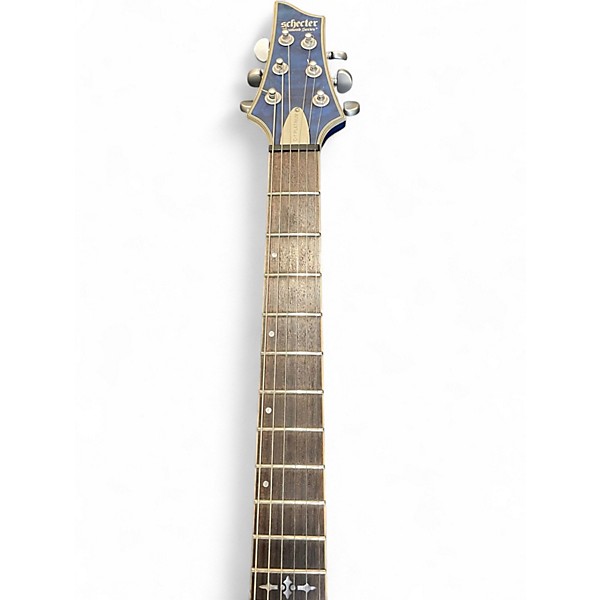 Used Schecter Guitar Research Diamond Series PT Blue Solid Body Electric Guitar