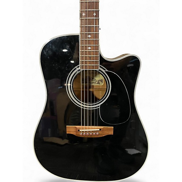 Used Takamine EF341SC Black Acoustic Electric Guitar