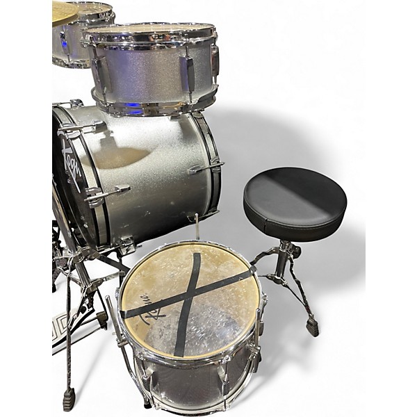 Used Rogue  5 Piece JUNIOR KICKER Silver Sparkle Drum Kit