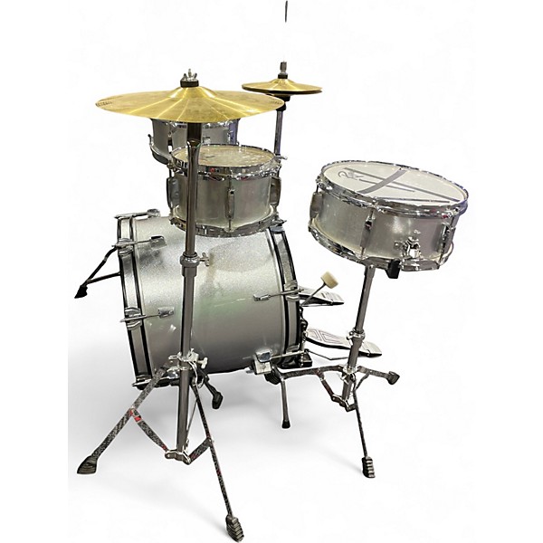 Used Rogue  5 Piece JUNIOR KICKER Silver Sparkle Drum Kit