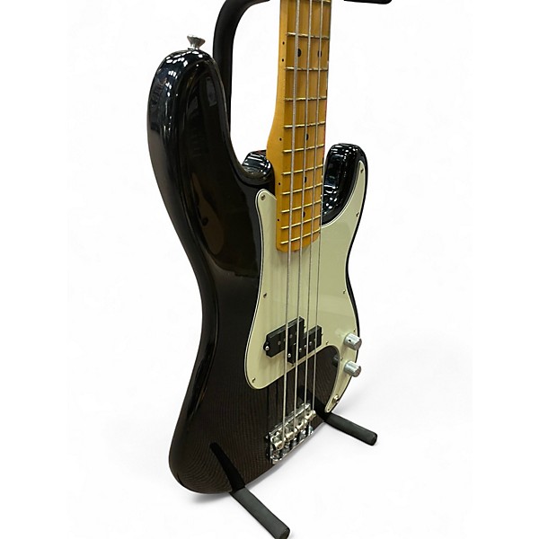 Used Fender American Ultra Precision Bass Black and White Electric Bass Guitar