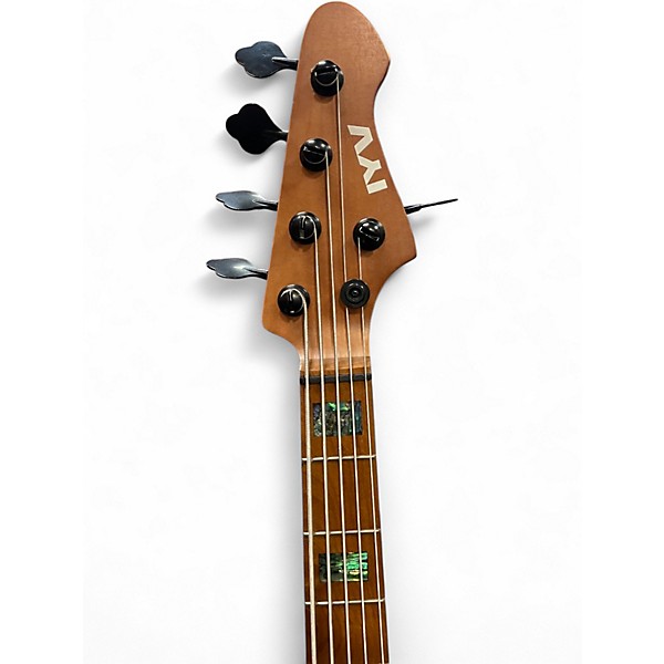 Used Ivy 5 String PJ Flame Top Sunburst Electric Bass Guitar