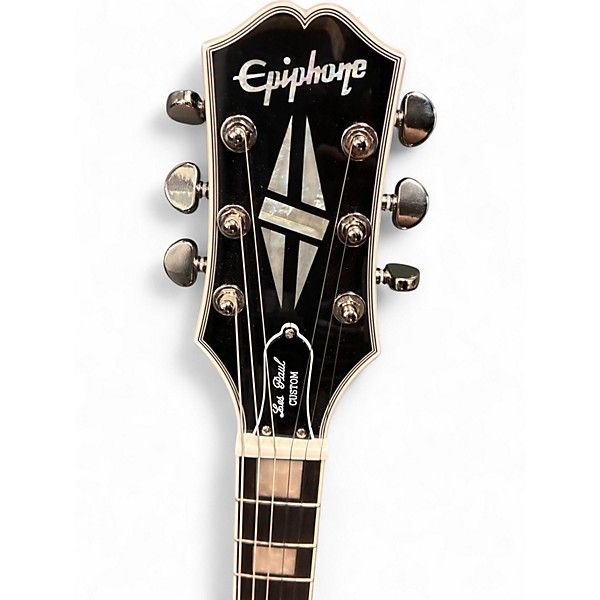 Used Epiphone Les Paul Custom Silverburst Solid Body Electric Guitar