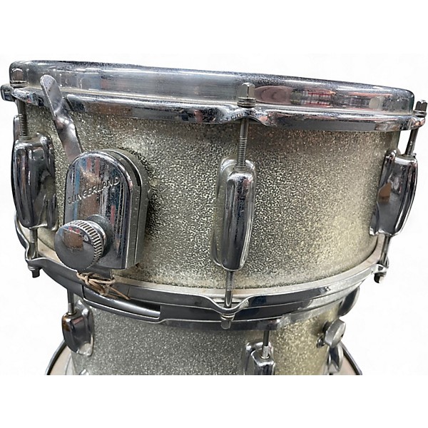 Vintage 1960s Slingerland 4 Piece Shell Pack Silver Sparkle Drum Kit