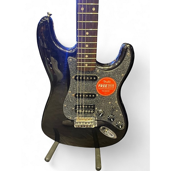 Used Squier Stratocaster HSS BLACK SPARKLE Solid Body Electric Guitar