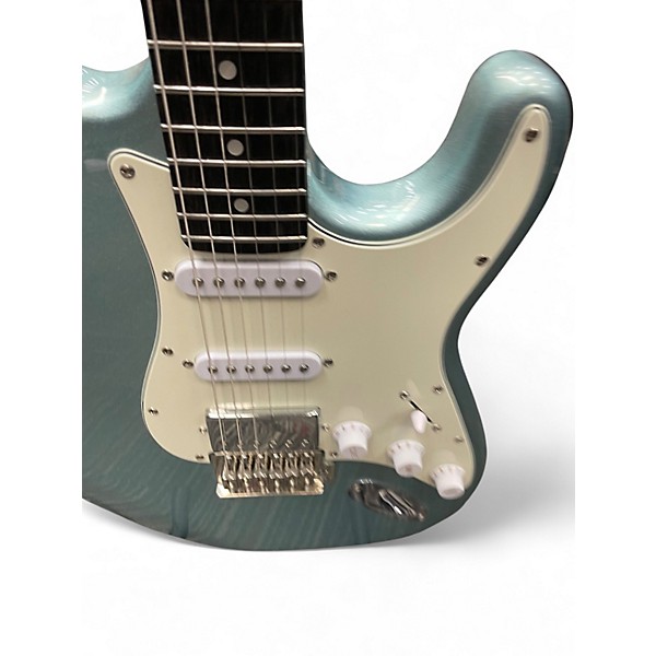 Used Donner Seeker HSS Metallic Aqua Marine Solid Body Electric Guitar