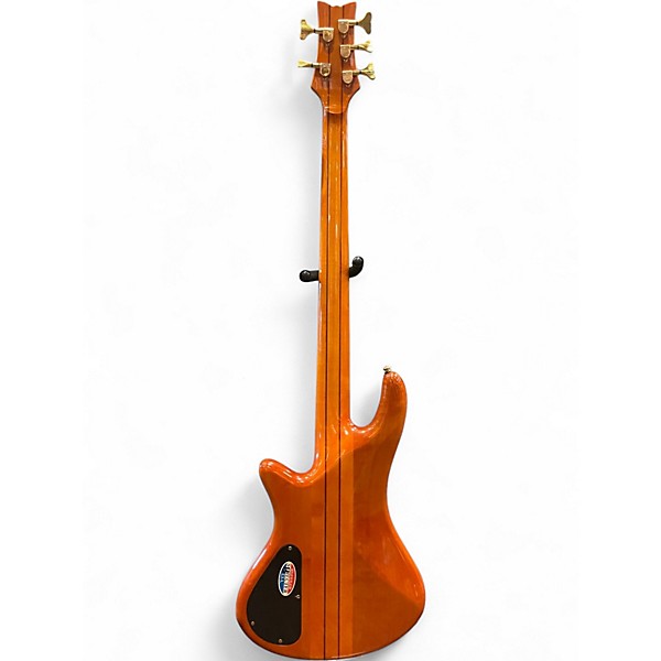 Used Schecter Guitar Research Stiletto Elite 5 String Honey Burst Electric Bass Guitar