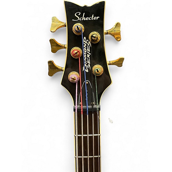 Used Schecter Guitar Research Stiletto Elite 5 String Honey Burst Electric Bass Guitar