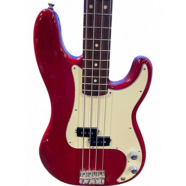 Used Fender American Standard Precision Bass Transparent Red Electric Bass Guitar