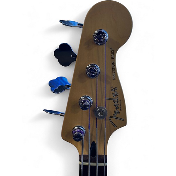 Used Fender American Standard Precision Bass Transparent Red Electric Bass Guitar