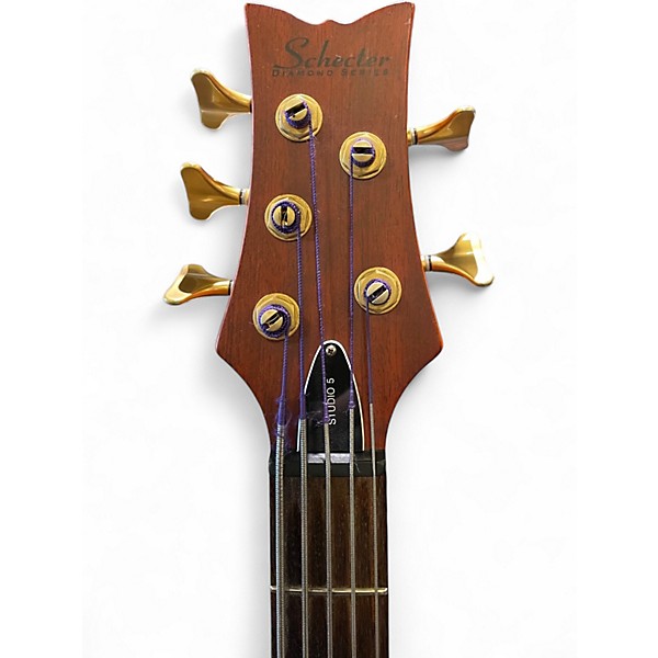 Used Schecter Guitar Research Stilleto Studio 5 Honey Satin  Electric Bass Guitar