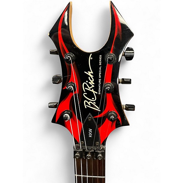 Used B.C. Rich KKW KERRY KING WARLOCK TRIBAL RED/BLACK Solid Body Electric Guitar