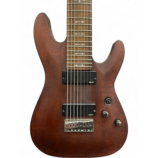 Used Schecter Guitar Research Omen 8 Walnut Stain Solid Body Electric Guitar