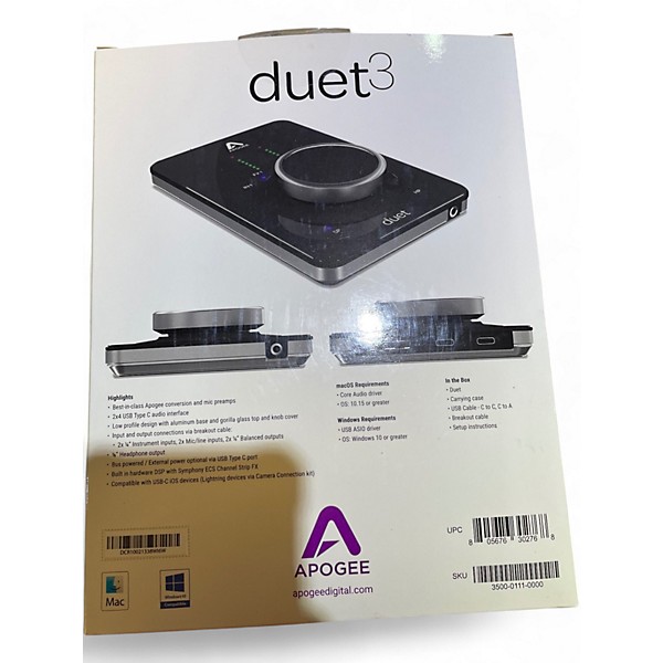 Used Apogee DUET 3 Audio Interface