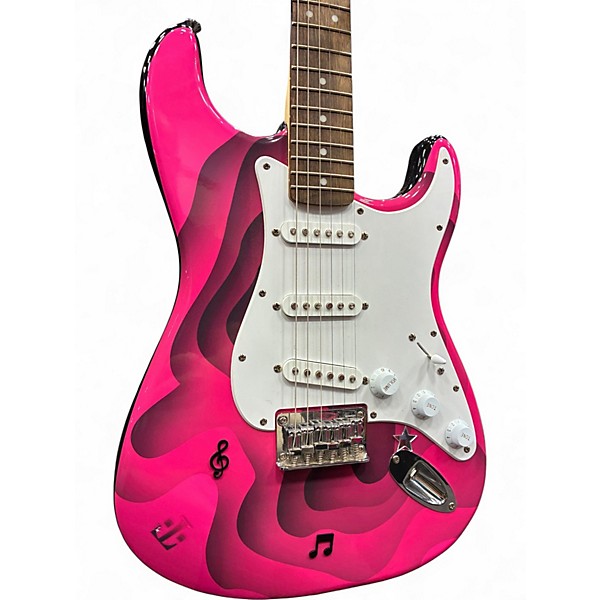 Used Squier Bullet Stratocaster Pink Solid Body Electric Guitar