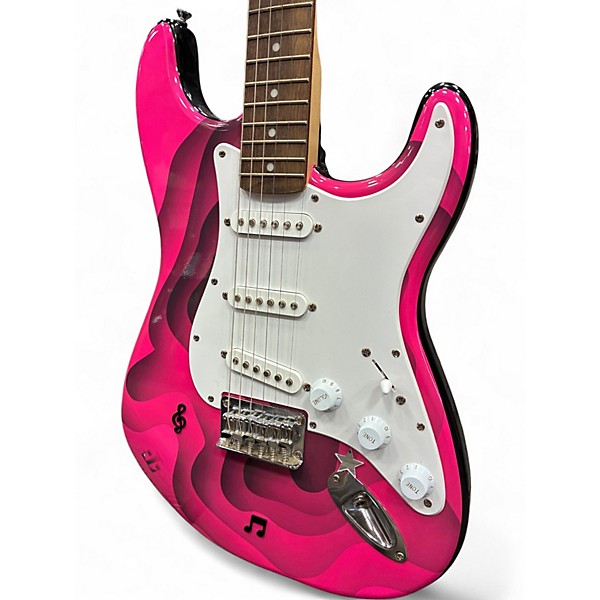 Used Squier Bullet Stratocaster Pink Solid Body Electric Guitar
