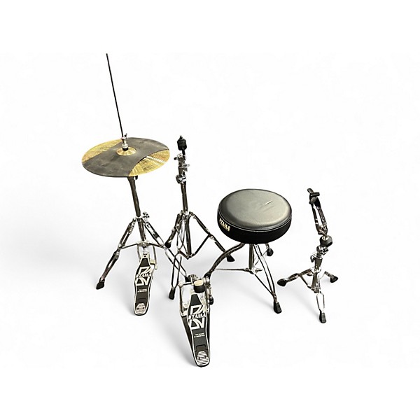 Used TAMA 5 Piece Imperialstar Drum Set with Meinl HCS Cymbals and Hardware Black Oak Wrap Drum Kit