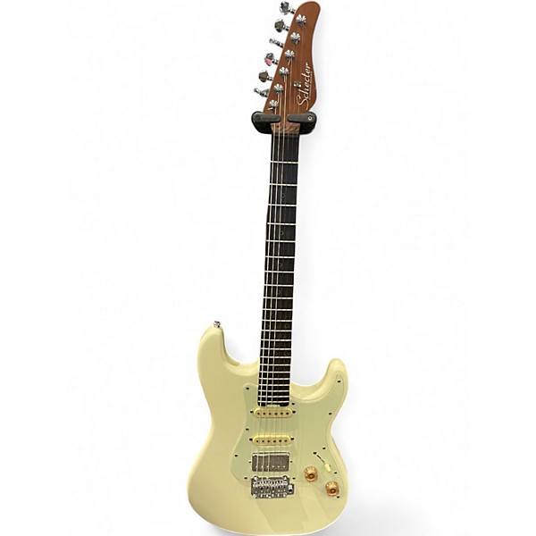 Used Schecter Guitar Research NICK JOHNSON HSS ATOMIC WHITE Solid Body Electric Guitar