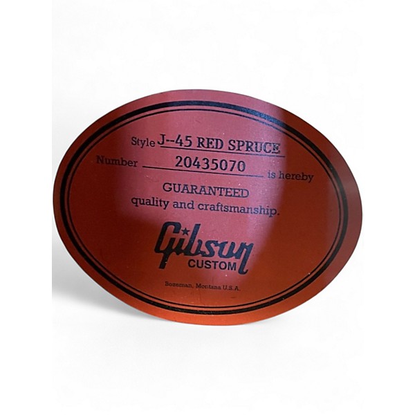Used 2025 Gibson J45 Standard Limited Edition Red Spruce Autumn Burst Acoustic Electric Guitar