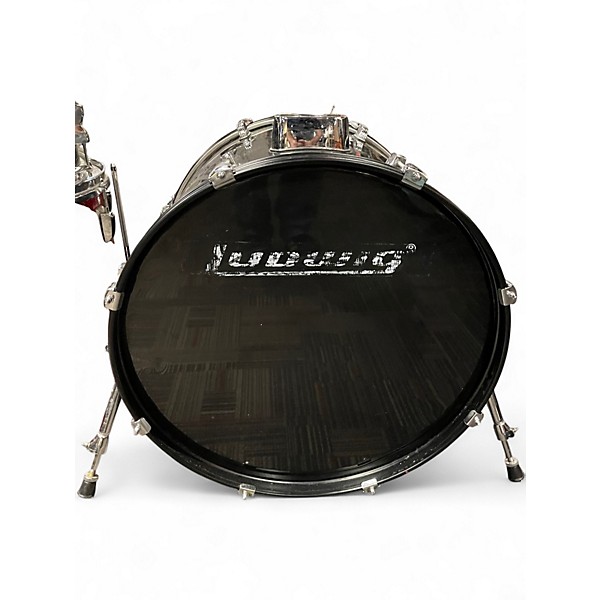 Used Ludwig 5 Piece 5 Piece Assorted Shell Pack Black Drum Kit