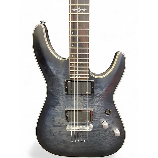 Used Schecter Guitar Research C-1 PLATINUM Translucent Black Solid Body Electric Guitar