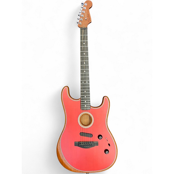 Used Fender American Acoustasonic Stratocaster Dakota Red Acoustic
