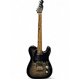 Used Fender American QMT Telecaster Pale Moon Ebony Fingerboard Limited Transparent Black Solid Body Electric Guitar