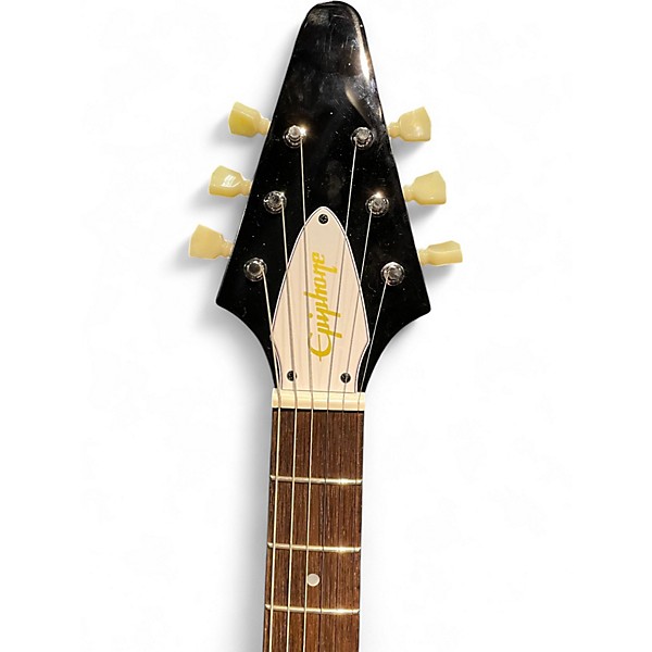 Used 2024 Epiphone Jimi Hendrix "Love Drops" Flying V Ebony w/Artwork Solid Body Electric Guitar