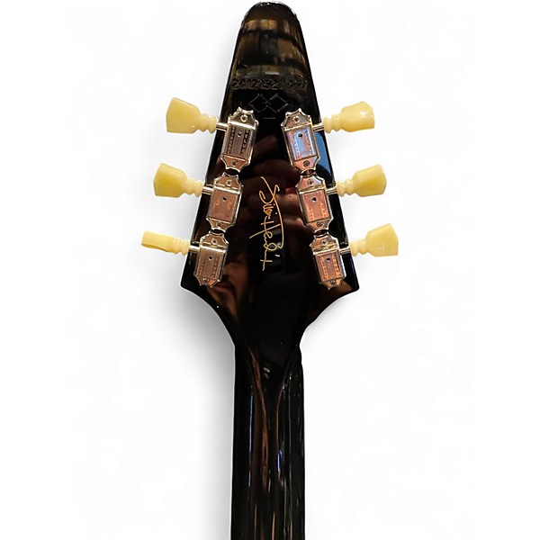 Used 2024 Epiphone Jimi Hendrix "Love Drops" Flying V Ebony w/Artwork Solid Body Electric Guitar