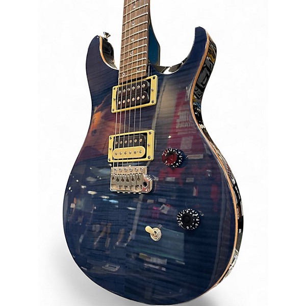 Used PRS SE Custom 24 Trans Blue Solid Body Electric Guitar