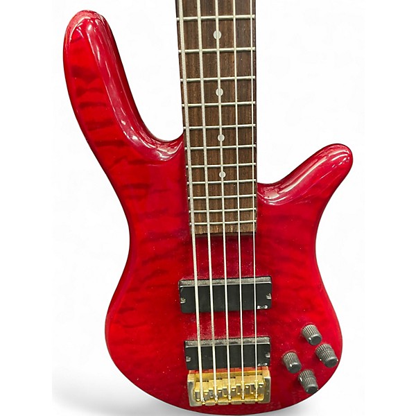 Used 2001 Spector NS2000 5DB Trans Red Electric Bass Guitar