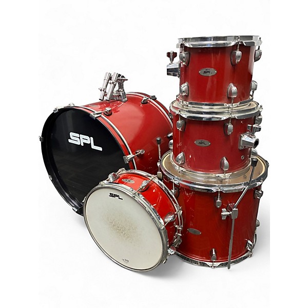 Used SPL 5 Piece unity 2 Candy Apple Red Drum Kit
