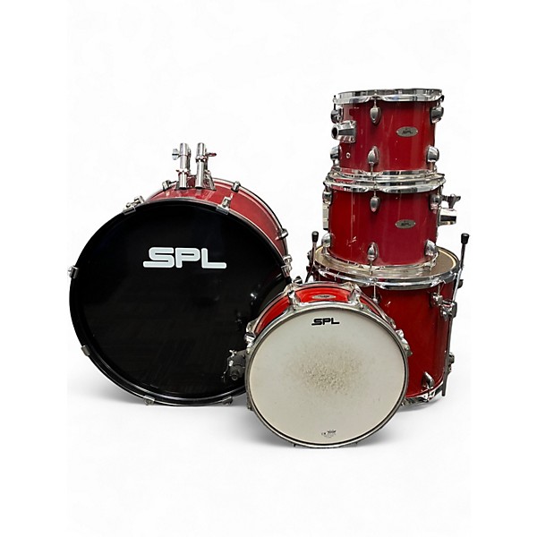 Used SPL 5 Piece unity 2 Candy Apple Red Drum Kit