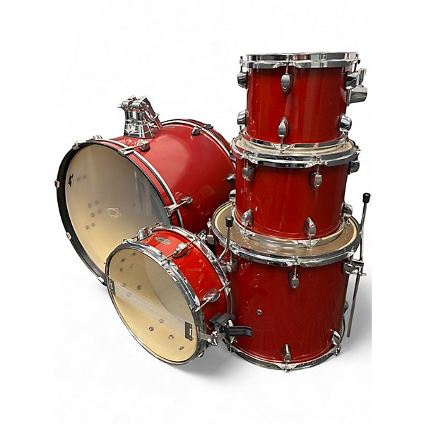 Used SPL 5 Piece unity 2 Candy Apple Red Drum Kit