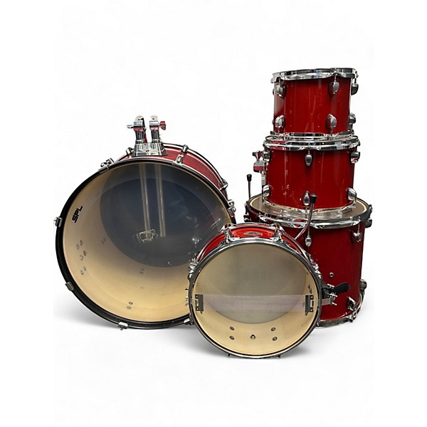 Used SPL 5 Piece unity 2 Candy Apple Red Drum Kit