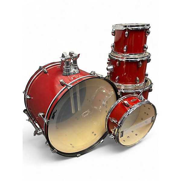 Used SPL 5 Piece unity 2 Candy Apple Red Drum Kit