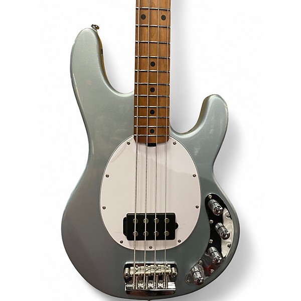 Used Sterling by Music Man Sting Ray 34 Fire mist silver  Electric Bass Guitar