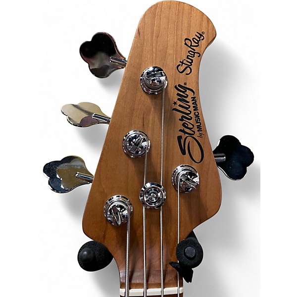 Used Sterling by Music Man Sting Ray 34 Fire mist silver  Electric Bass Guitar