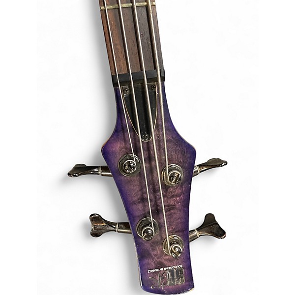 Used Ibanez SH400QM Trans Purple Electric Bass Guitar