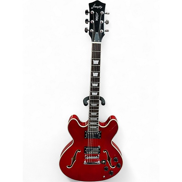 Used Firefly ES335 Red Hollow Body Electric Guitar