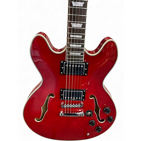 Used Firefly ES335 Red Hollow Body Electric Guitar