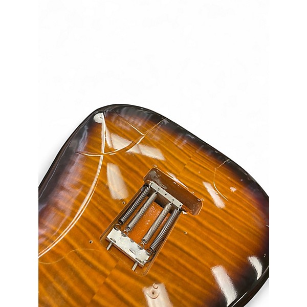 Used 1990s Fender Floyd Rose Stratocaster HSS Flame Sunburst Solid Body Electric Guitar