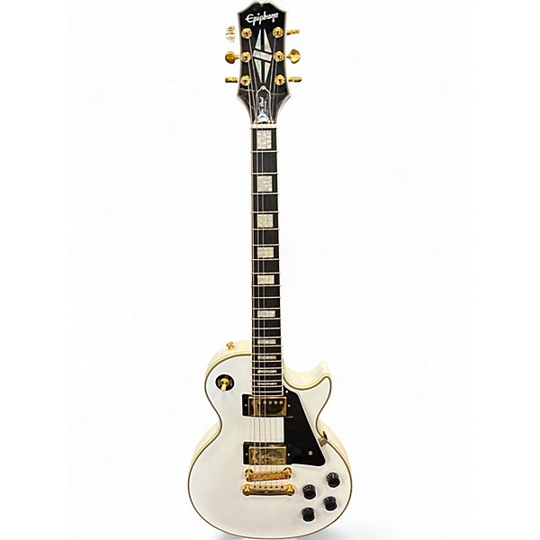 Used Epiphone Les Paul Custom Alpine White Solid Body Electric Guitar
