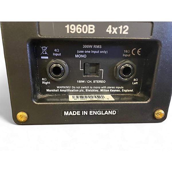 Used Marshall 1960B 4x12 300W Stereo Straight Guitar Cabinet