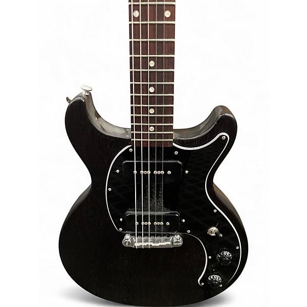 Used Gibson les paul jr double cut tribute Trans Black Solid Body Electric Guitar