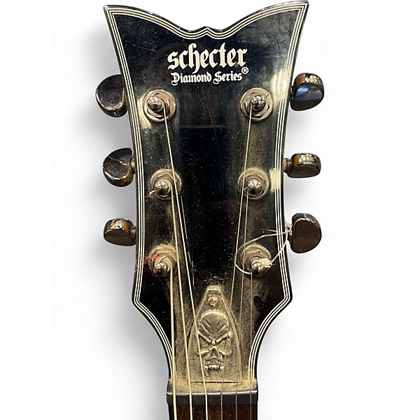 Used Schecter Guitar Research Damien Elite Solo Trans Black Solid Body Electric Guitar