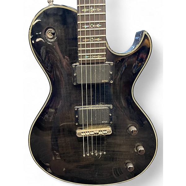 Used Schecter Guitar Research Damien Elite Solo Trans Black Solid Body Electric Guitar